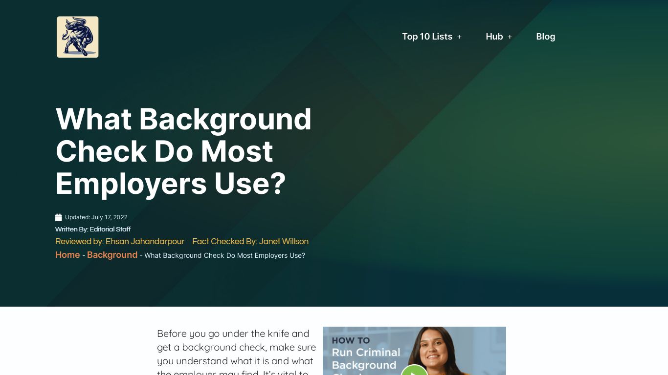 What Background Check Do Most Employers Use? - July 2022