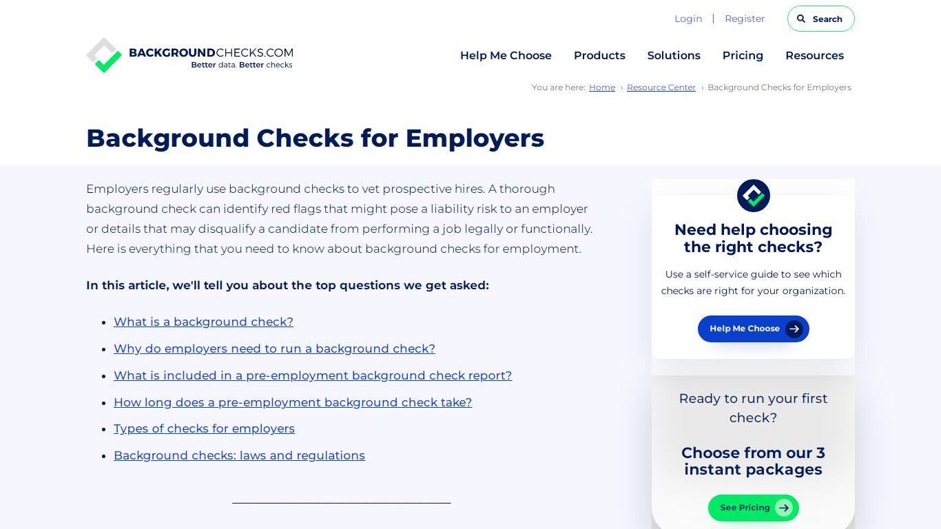 Background Checks for Employers